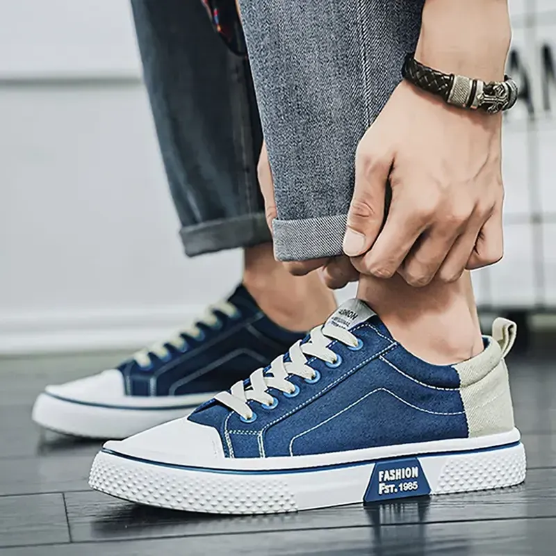Men's Breathable Canvas Sneakers - Summer 2024 Collection, Casual & Stylish Skateboard Shoes with Soft Sole for Casual Attire