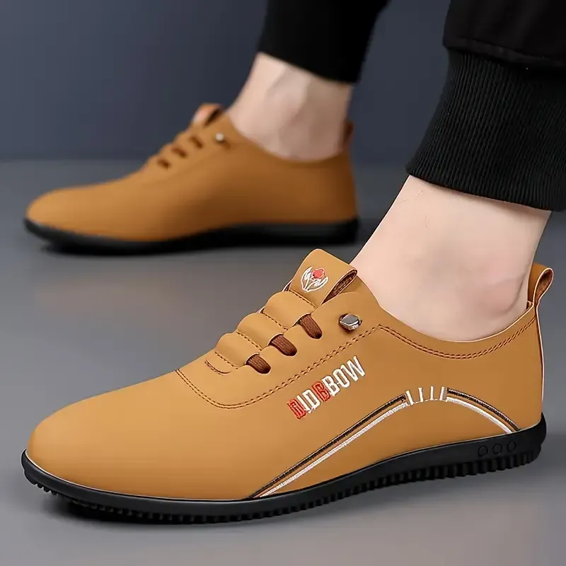 🔥Hot Sale🔥Spring and autumn fashion elastic band non-slip men's casual leather shoes new style fashionable simple leather shoes men
