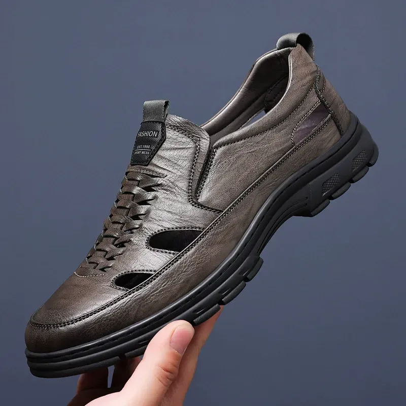 🔥2025 HOT SALE -50%🔥Summer 2025 new men's casual leather shoes, soft-soled fashionable casual shoes and perforated breathable leather sandals