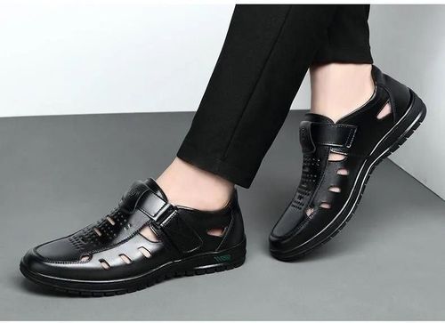 Leather shoes, business casual formal wear, single shoes with soft soles, summer men's sandals, beach shoes