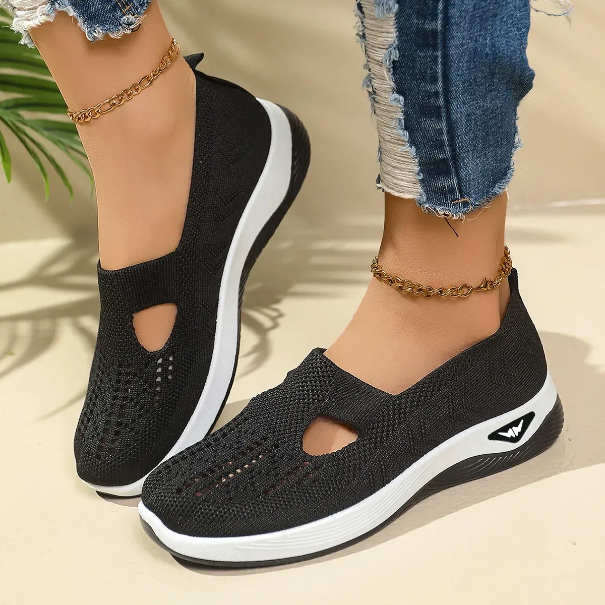 Summer shoes women's cloth shoes slip on mesh shoes