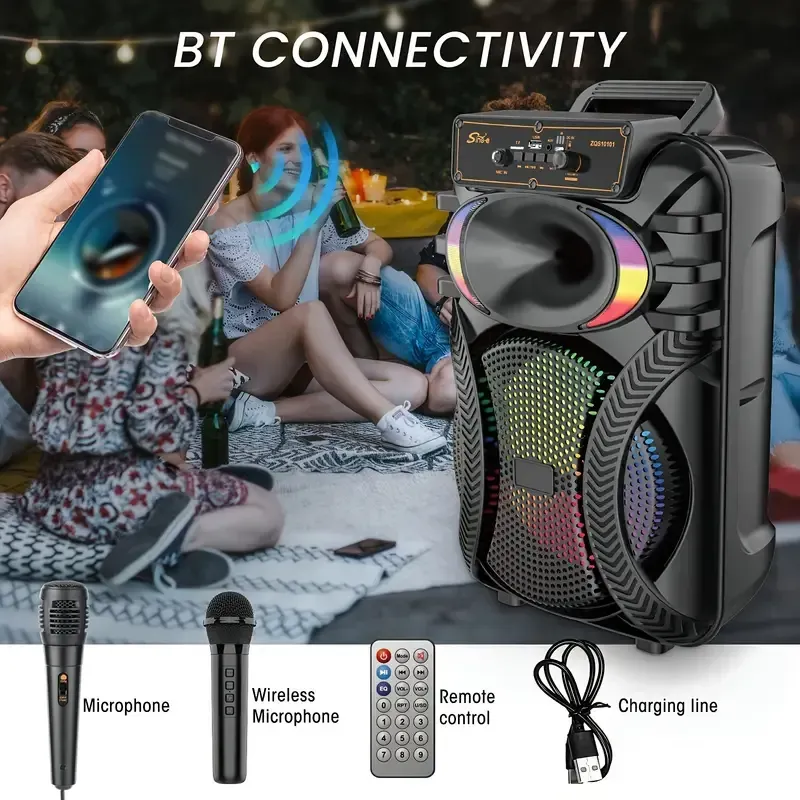 🔥🔥Hot Sale🔥🔥70% off 🔥 Massive 10 BT Speaker for Outdoor  Indoor Party,Dynamic Colorful LED Lights. Perfect for Camping, Parties & More