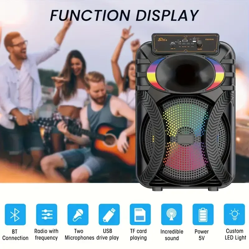 🔥🔥Hot Sale🔥🔥70% off 🔥 Massive 10 BT Speaker for Outdoor  Indoor Party,Dynamic Colorful LED Lights. Perfect for Camping, Parties & More