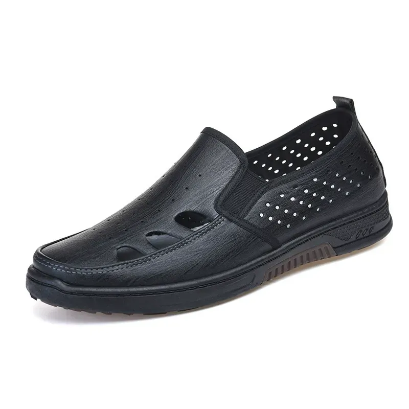 Leather soft-soled casual open-toe breathable cool leather shoes for men