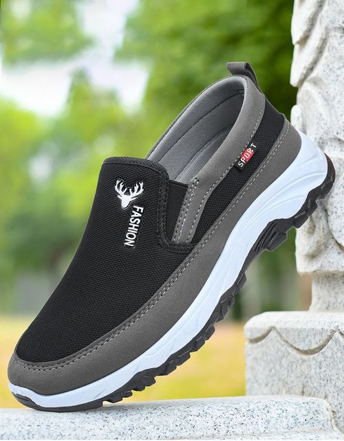 Shoes - Men's Canvas Shoes with Soft Soles, Casual, Breathable, Comfortable - One-Piece Men's Canvas Shoes