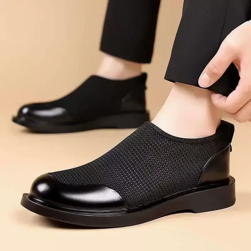 2025 Summer New Style Sandals - Men's Tennis Shoes for Casual British Style, Versatile, Business Use, Breathable Mesh Upper Shoes