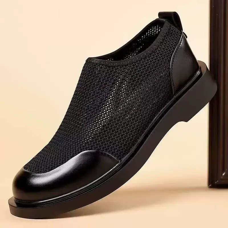 2025 Summer New Style Sandals - Men's Tennis Shoes for Casual British Style, Versatile, Business Use, Breathable Mesh Upper Shoes