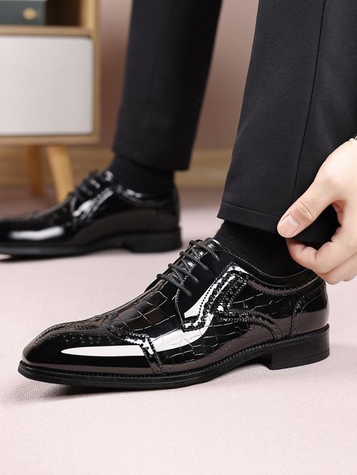 men's square toe leather oxford shoes