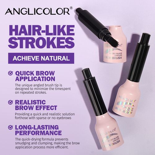 Eyebrow mascara with large brush head, multi-purpose for eyebrows and hairline, smudge-proof, and press-to-brush for natural-looking brows.