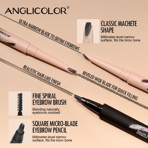 Popular eyebrow pencil set, waterproof and smudge-proof liquid eyebrow pencil, export-grade makeup water eyebrow pencil