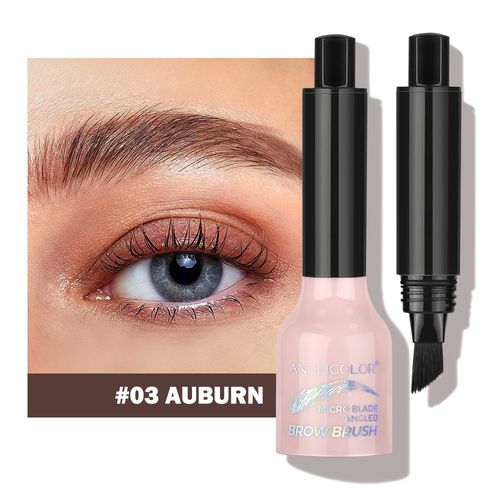Eyebrow mascara with large brush head, multi-purpose for eyebrows and hairline, smudge-proof, and press-to-brush for natural-looking brows.