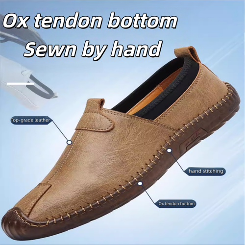 Men's Solid Colour Slip On Loafer Shoes, Comfy Non Slip Durable Breathable Shoes For Men's Outdoor Activities