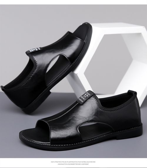 Men's Sandals 2025 New Style, Beach Shoes, Hollowed-out, Breathable, Non-slip, Casual, Plus Size Leather Sandals for Men