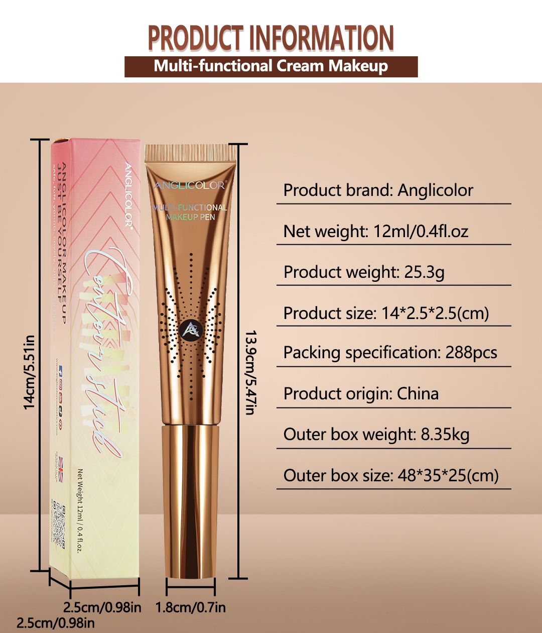 Bestselling highlighting and contouring stick, under-eye brightening and contouring pen, waterproof and long-lasting dewy blush liquid.