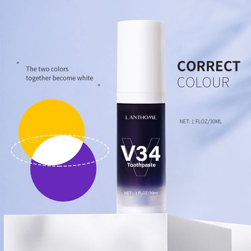 New V34 toothpaste (30ml) removes tobacco stains, whitens teeth, and freshens teeth.