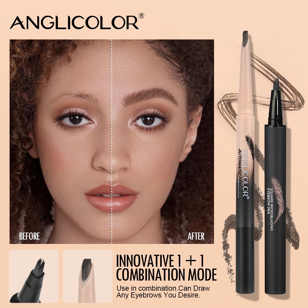 Popular eyebrow pencil set, waterproof and smudge-proof liquid eyebrow pencil, export-grade makeup water eyebrow pencil