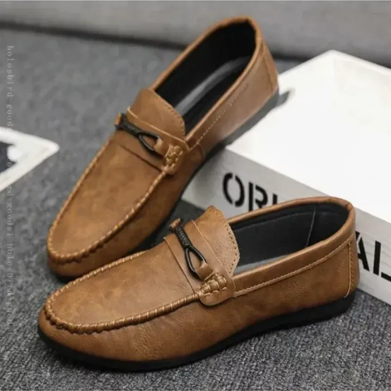 Men's casual leather shoes for men with soft soles