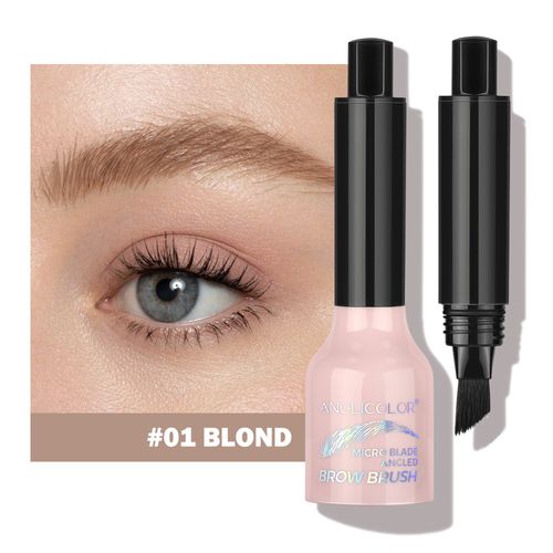 Eyebrow mascara with large brush head, multi-purpose for eyebrows and hairline, smudge-proof, and press-to-brush for natural-looking brows.