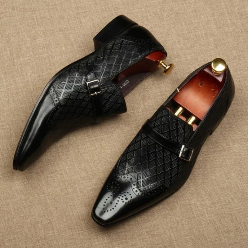🔥2025 HOT SALE -50%🔥New men's business leather shoes buckle square toe slip-on shoes men