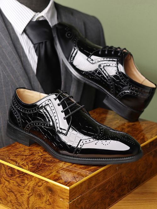 men's square toe leather oxford shoes
