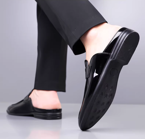 Business casual leather pointed-toe dress shoes for formal men's wear