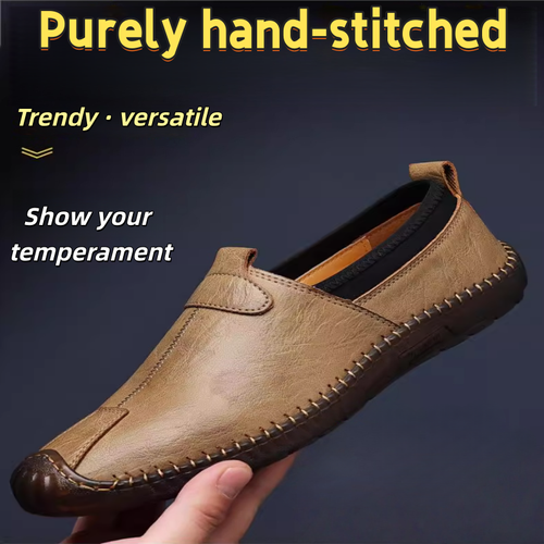 Men's Solid Colour Slip On Loafer Shoes, Comfy Non Slip Durable Breathable Shoes For Men's Outdoor Activities