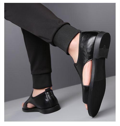 Men's Sandals 2025 New Style, Beach Shoes, Hollowed-out, Breathable, Non-slip, Casual, Plus Size Leather Sandals for Men