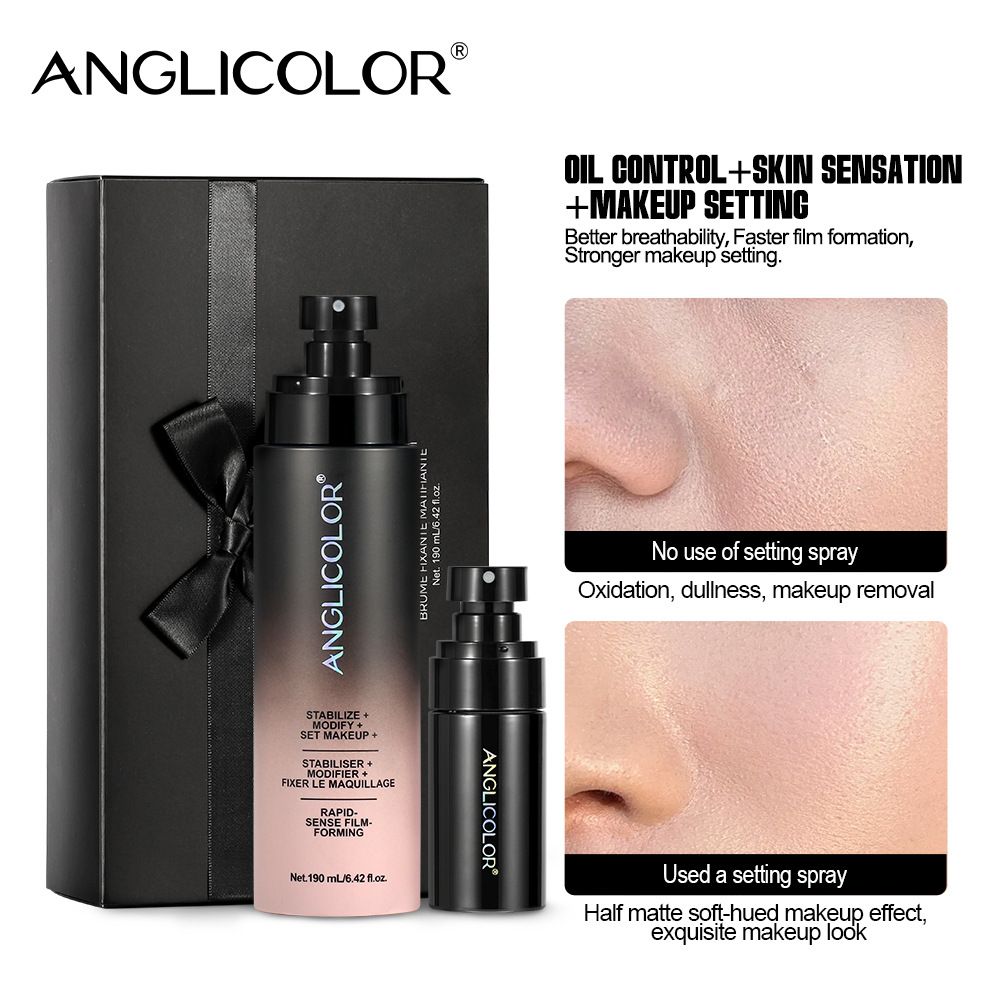 Oil-controlling, waterproof, sweat-proof, micro-spray, quick film formation, long-lasting makeup setting.