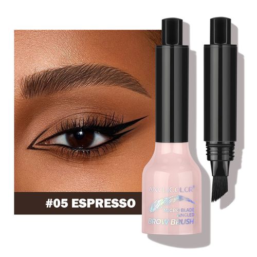 Eyebrow mascara with large brush head, multi-purpose for eyebrows and hairline, smudge-proof, and press-to-brush for natural-looking brows.