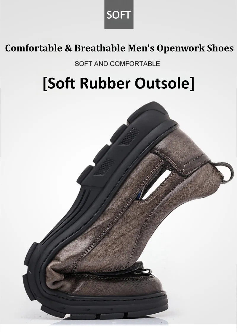 Summer Breathable Men’s Leather Casual Shoes Ghana – Lightweight Soft Sole Outdoor Sandals for Men