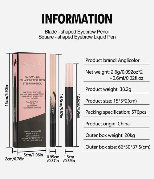 Popular eyebrow pencil set, waterproof and smudge-proof liquid eyebrow pencil, export-grade makeup water eyebrow pencil