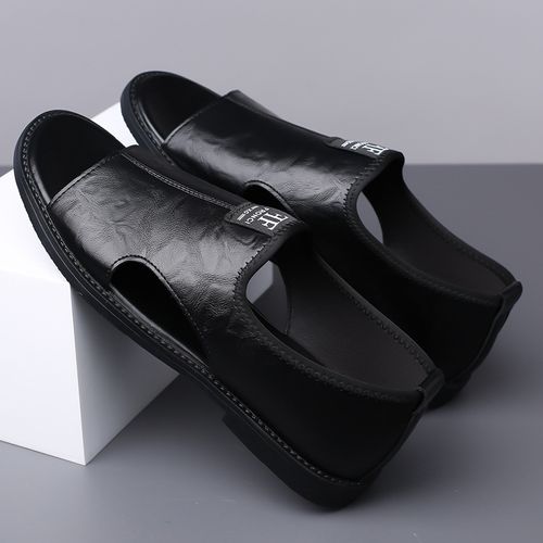 Men's Sandals 2025 New Style, Beach Shoes, Hollowed-out, Breathable, Non-slip, Casual, Plus Size Leather Sandals for Men