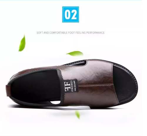 Plus Size Men's Open Toe Breathable Sandals, Comfy Non Slip Rubber Sole Casual Durable Beach Water Shoes, Men's Footwear