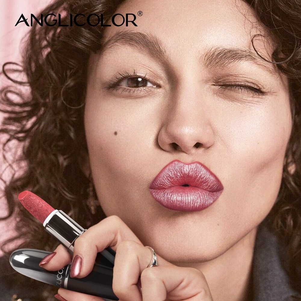 Black tube frosted bullet lipstick, waterproof, non-stick, pearlescent, long-lasting moisturizing lip balm