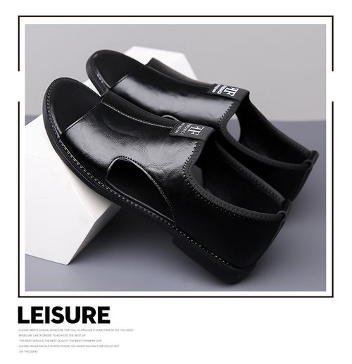 Men's Sandals 2025 New Style, Beach Shoes, Hollowed-out, Breathable, Non-slip, Casual, Plus Size Leather Sandals for Men