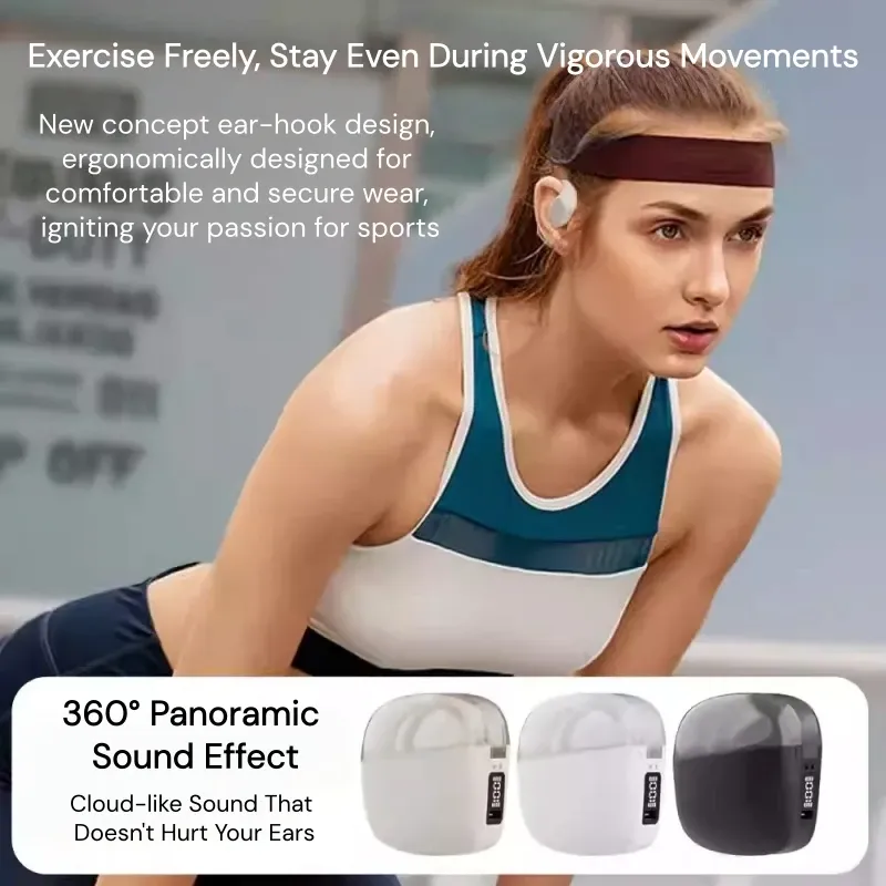 The new JS37 ear-hook Bluetooth headset features a large battery capacity, digital display screen, and ultra-long battery life