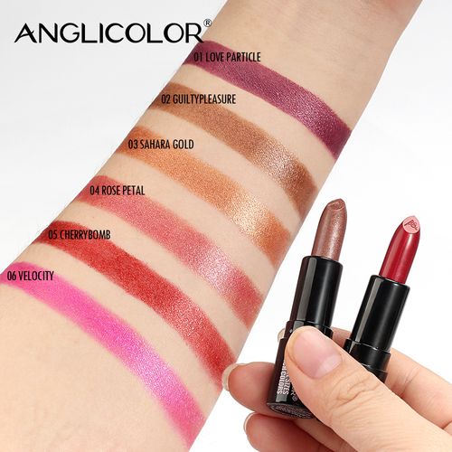 Cross-border 6-piece pearlescent lipstick set, European and American style, fine shimmer, long-lasting, waterproof, non-fading, and non-transferable.