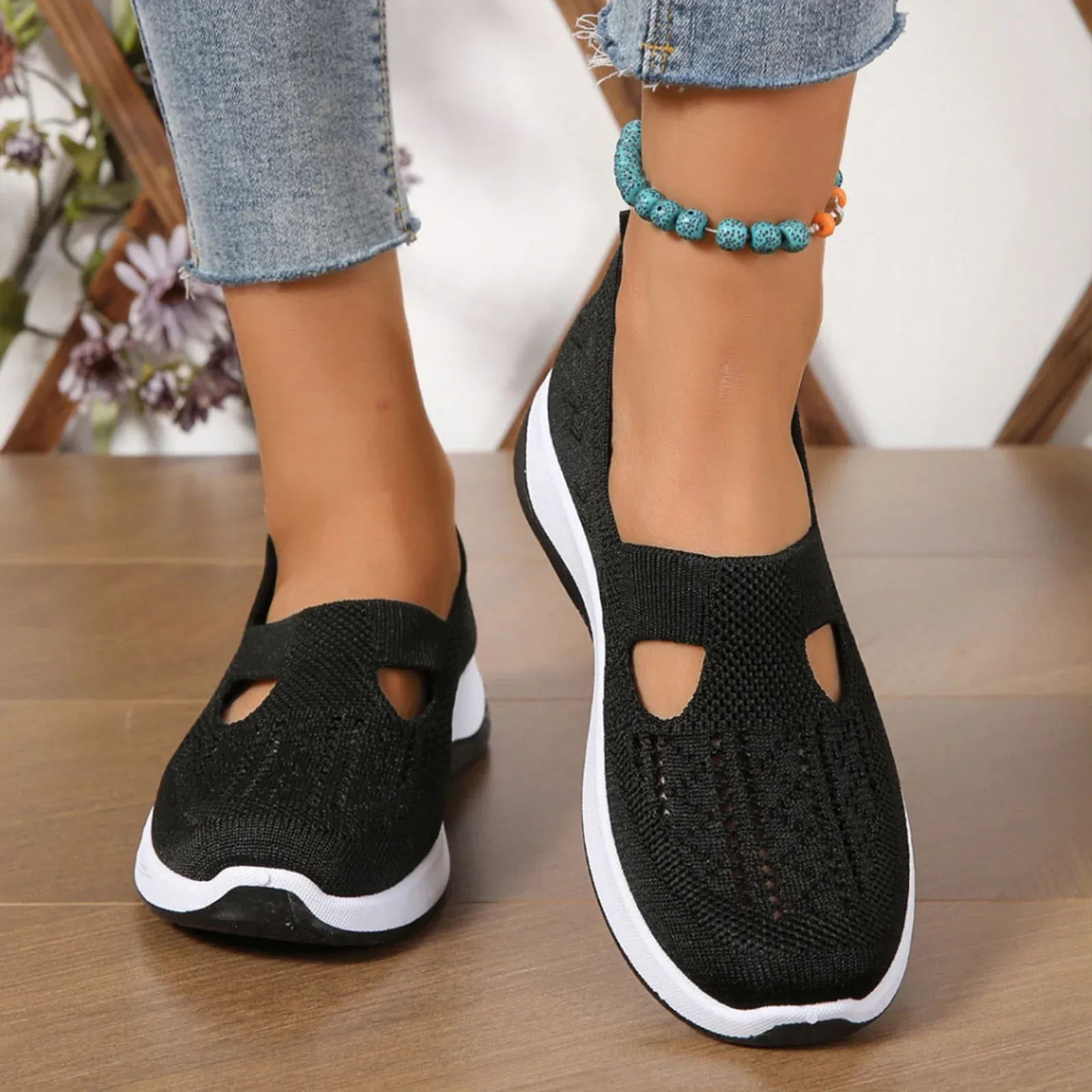 Summer shoes women's cloth shoes slip on mesh shoes