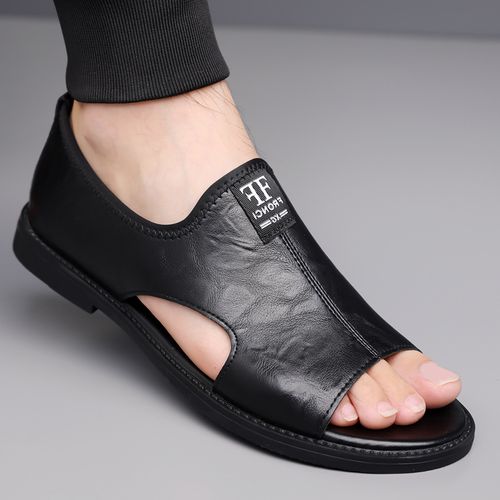 Men's Sandals 2025 New Style, Beach Shoes, Hollowed-out, Breathable, Non-slip, Casual, Plus Size Leather Sandals for Men