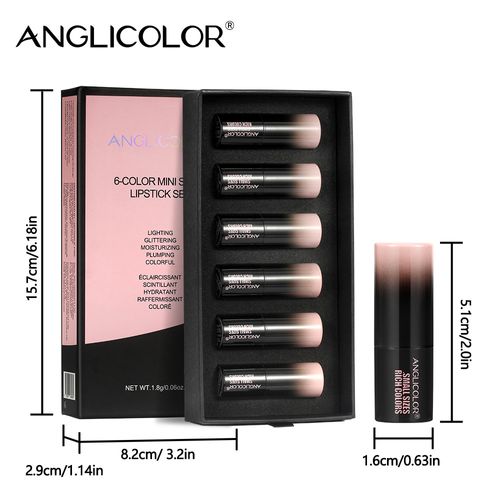 Cross-border 6-piece pearlescent lipstick set, European and American style, fine shimmer, long-lasting, waterproof, non-fading, and non-transferable.