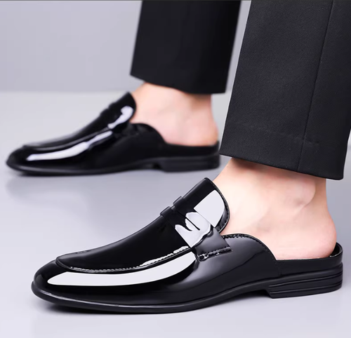 Business casual leather pointed-toe dress shoes for formal men's wear