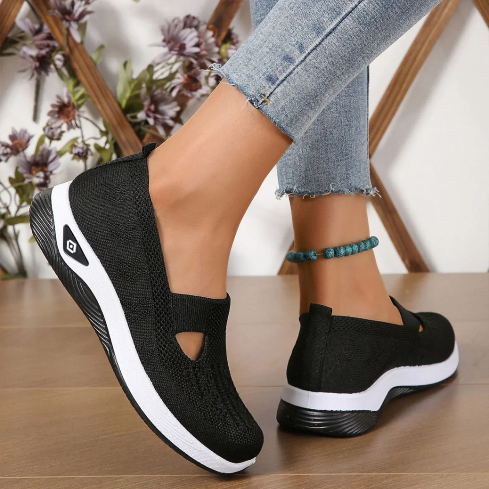 Summer shoes women's cloth shoes slip on mesh shoes