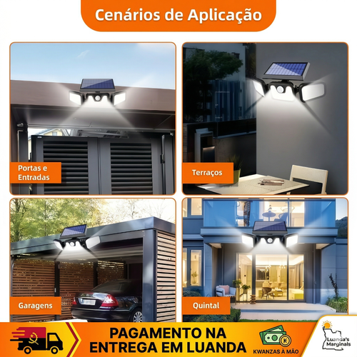 🚨 Holofote Solar Super Potente (222 LED) ⚡ com Sensor e Controle | 💰 Conta de Luz 0 Kz!