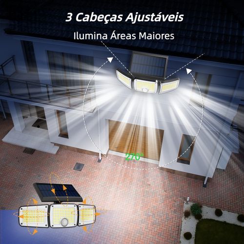 🚨 Holofote Solar Super Potente (222 LED) ⚡ com Sensor e Controle | 💰 Conta de Luz 0 Kz!