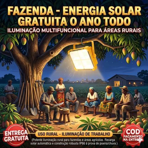 💡 Super Refletor Solar Inteligente 4 em 1 para Luanda: Iluminação Total com CUSTO ZERO de Energia o Ano Todo! Perfeito para Campismo, Reparações, Casa e Emergências (SOS) com 4 Modos de Luz, Power Bank Integrado e Proteção IP66 contra Chuva ☀️⛺🛠️🚨🇦🇴