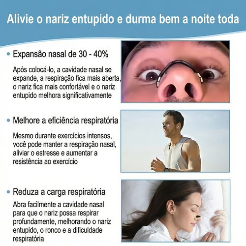 Dilatador Nasal Magnético - Kit Anti-Ressono e Alívio da Congestão para Esporte e Sono