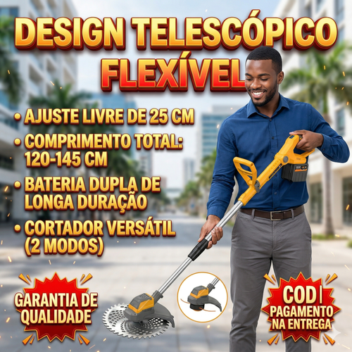 👑 REI DO PODER: Corta-Grama Elétrico Multifuncional com Motor Brushless ⚡ e Bateria de Lítio de Longa Duração 🔋! Ceifeira Doméstica Portátil de Alta Potência para Terrenos Bravios 🌿, com 9 Polegadas de Lâmina de Serra Circular ⚙️ e Cabo Telescópico Ajustável de 120-145cm 📏, Display Digital e Escudo Protetor Grande 🛡️. Mais Seguro, Mais Forte e 10 Vezes Mais Eficiente 💪!