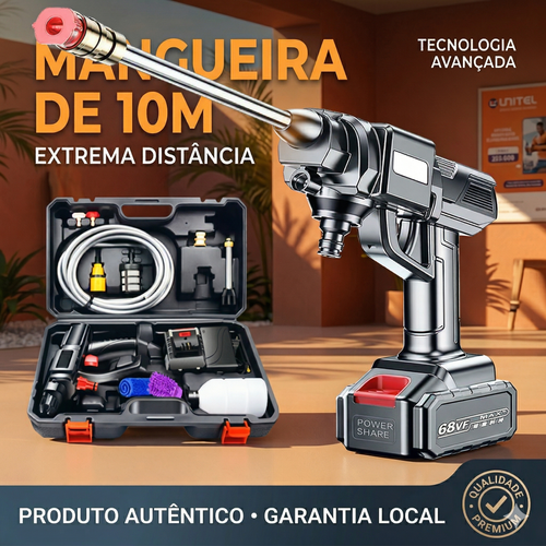 🚀 LAVADORA DE ALTA PRESSÃO SEM FIO: A SOLUÇÃO DEFINITIVA PARA LIMPEZA EM LUANDA! 🇦🇴💦  Liberte-se dos cabos com a nossa Pistola de Limpeza Super Potente de 60 Bar! 🔋 Equipada com motor de cobre puro e bateria de lítio de longa duração, é perfeita para lavar o carro, regar o jardim ou limpar o quintal com total versatilidade e rapidez. 🚗🏡 Inclui 3 bicos ajustáveis para jacto directo, leque ou espuma! 🧼✨