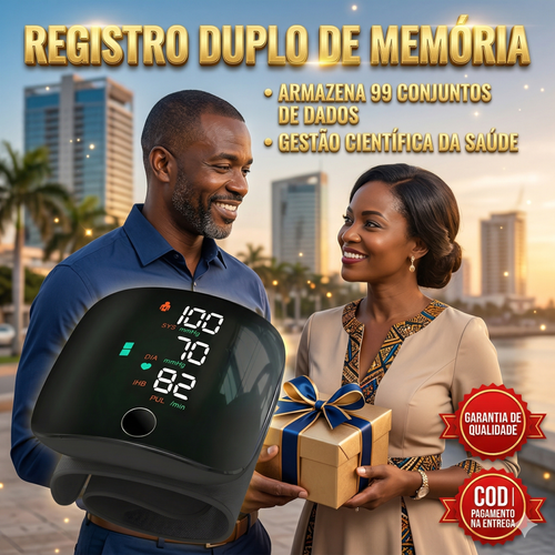🩺 Monitor de Tensão Arterial de Pulso Digital com Ecrã LED a Cores e Anúncio por Voz 🔊 | Botão Táctil e Memória para 2 Utilizadores 👥 | Bateria Recarregável USB-C de Longa Duração 🔋 | Entrega em Luanda com Pagamento no Acto! 🚚💨 🇦🇴