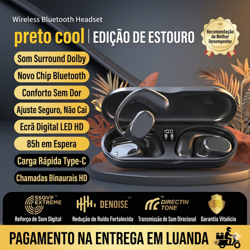 Gemini 说 🎧 Auriculares Bluetooth 5.3 Sem Fio com Visor Digital: Bateria de Longa Duração (10h Música - 85h Standby) 🔋, Chamadas HD 📞, Carregamento Tipo-C 🔌 e Gancho Anti-Queda (Não Cai) 🏃‍♂️. Entregas em Luanda com Pagamento no Acto! 🇦🇴✨